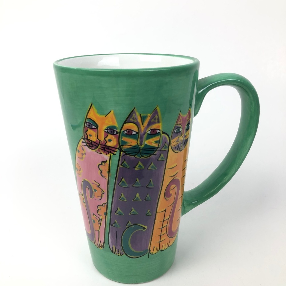 Laurel Burch Cats Tall Ceramic Coffee Mug 16oz